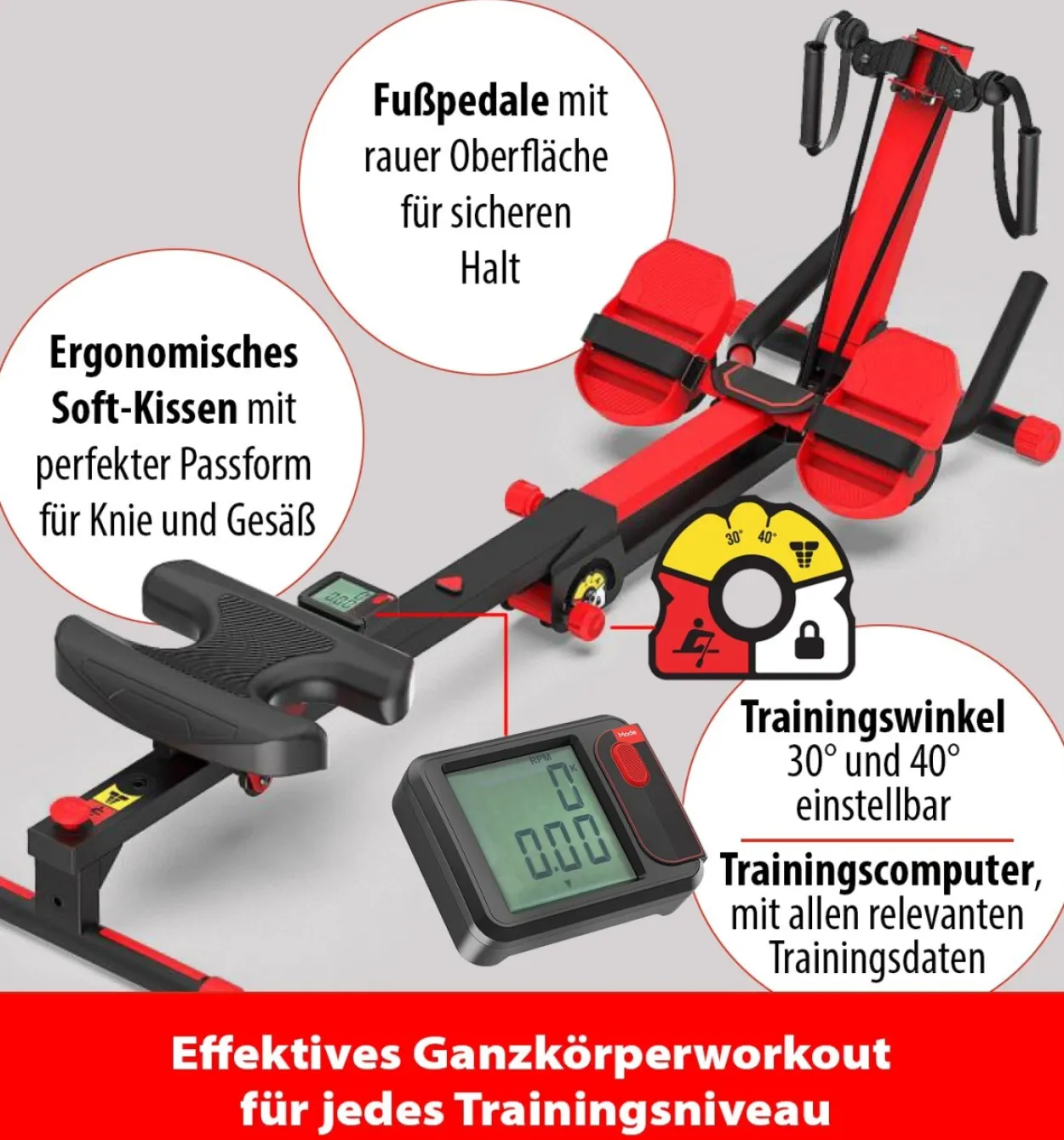 AbRowing Rudergerät & Bauchtrainer