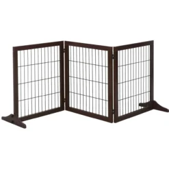 Absperrgitter für Hunde Kiefernholz Braun 185 x 36 x 71 cm