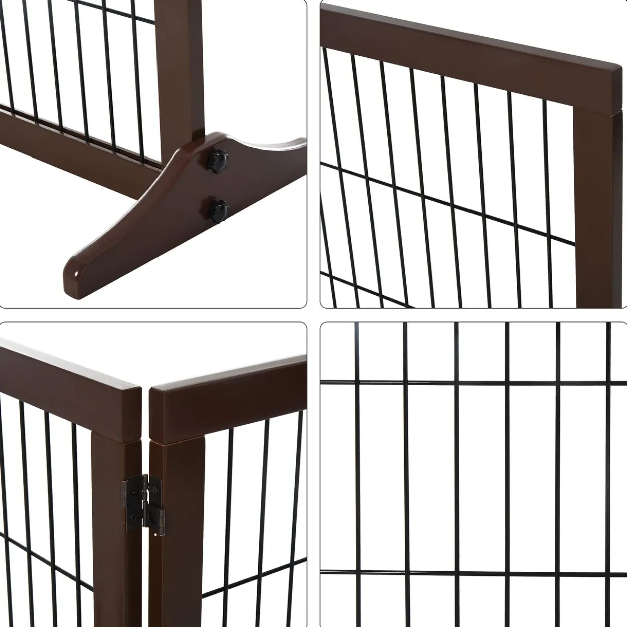 Absperrgitter für Hunde Kiefernholz Braun 185 x 36 x 71 cm