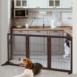 Absperrgitter für Hunde Kiefernholz Braun 185 x 36 x 71 cm