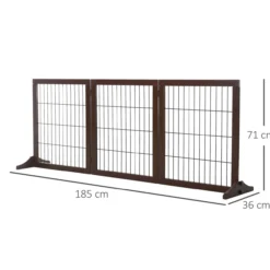 Absperrgitter für Hunde Kiefernholz Braun 185 x 36 x 71 cm