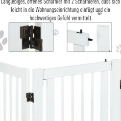 Absperrgitter für Hunde Schutzgitter Hundegitter Türschutzgitter Weiß 155 x 1,5 x 76 cm