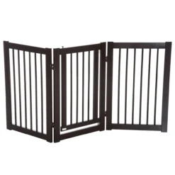 Absperrgitter für Hunde Schutzgitter Hundegitter Türschutzgitter Dunkelbraun 155 x 1,5 x 76 cm