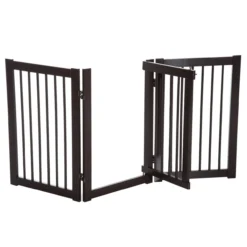 Absperrgitter für Hunde Schutzgitter Hundegitter Türschutzgitter Dunkelbraun 155 x 1,5 x 76 cm