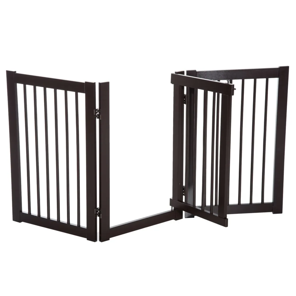 Absperrgitter für Hunde Schutzgitter Hundegitter Türschutzgitter Dunkelbraun 155 x 1,5 x 76 cm