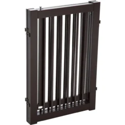 Absperrgitter für Hunde Schutzgitter Hundegitter Türschutzgitter Dunkelbraun 155 x 1,5 x 76 cm
