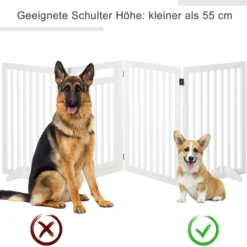 Absperrgitter für Tiere 4 Stückefaltbar mit 2 Stützfüße für Tier & Treppe Weiß 81 cm