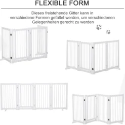 Absperrgitter Hunde 91 cm Schutzgitter aus Holz Hundegitter Freistehend
