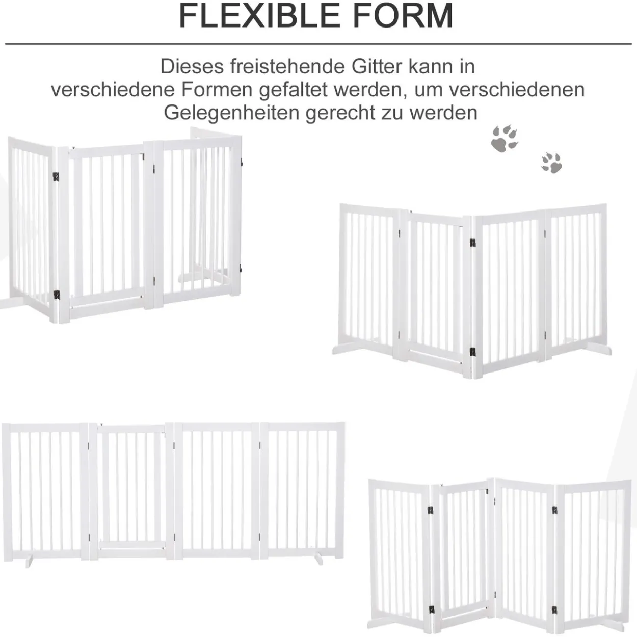 Absperrgitter Hunde 91 cm Schutzgitter aus Holz Hundegitter Freistehend