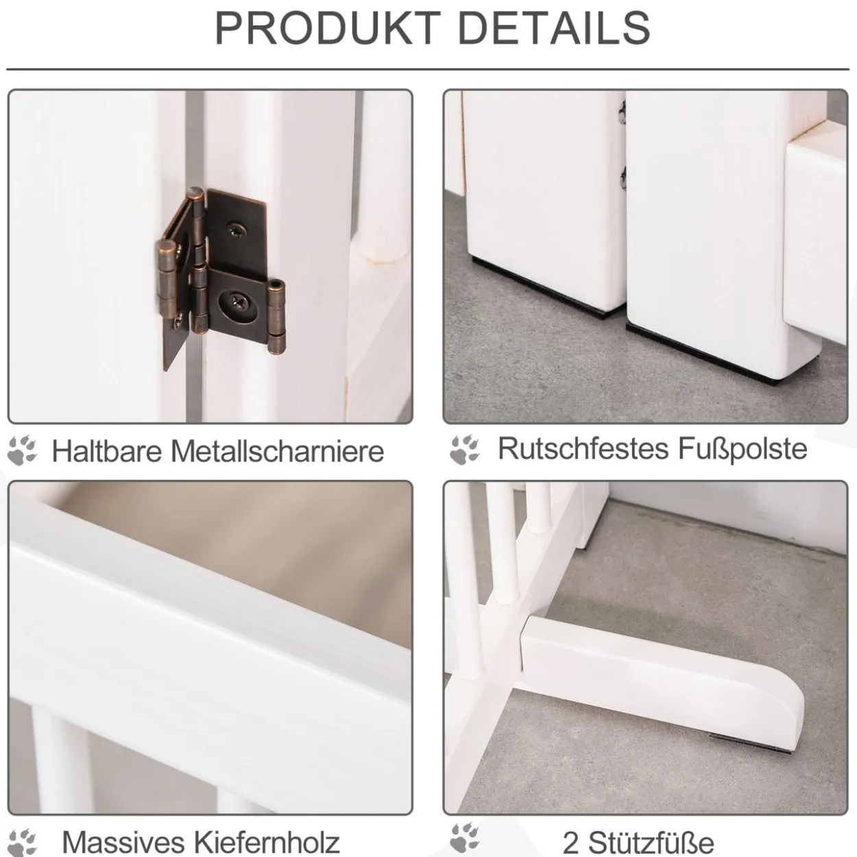 Absperrgitter Hunde 91 cm Schutzgitter aus Holz Hundegitter Freistehend