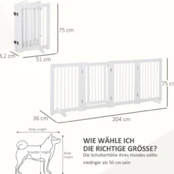 Absperrgitter Hunde 75 cm Schutzgitter aus Holz Hundegitter Freistehend