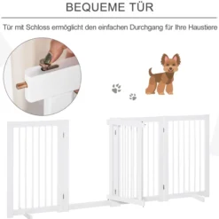 Absperrgitter Hunde 75 cm Schutzgitter aus Holz Hundegitter Freistehend