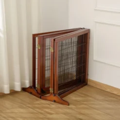 Absperrgitter Hund 6-teilig, 432 x 70 cm Faltbar Türschutzgitter mit Stützfüßen