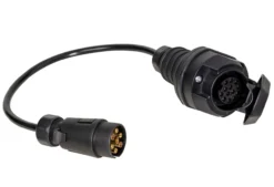 Adapterkabel Anhängerkupplung 0,6 m 13-polige Kupplung und 7-poliger Stecker mit Klappdeckel IP44