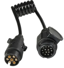 Adapterkabel Anhängerkupplung 1 m 13-poliger Stecker und 7-poliger Stecker IP44