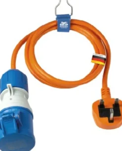 Adapterkabel 1,5 m British Standard BS1363 Typ G auf CEE Kupplung mit Spannungsanzeige, IP44