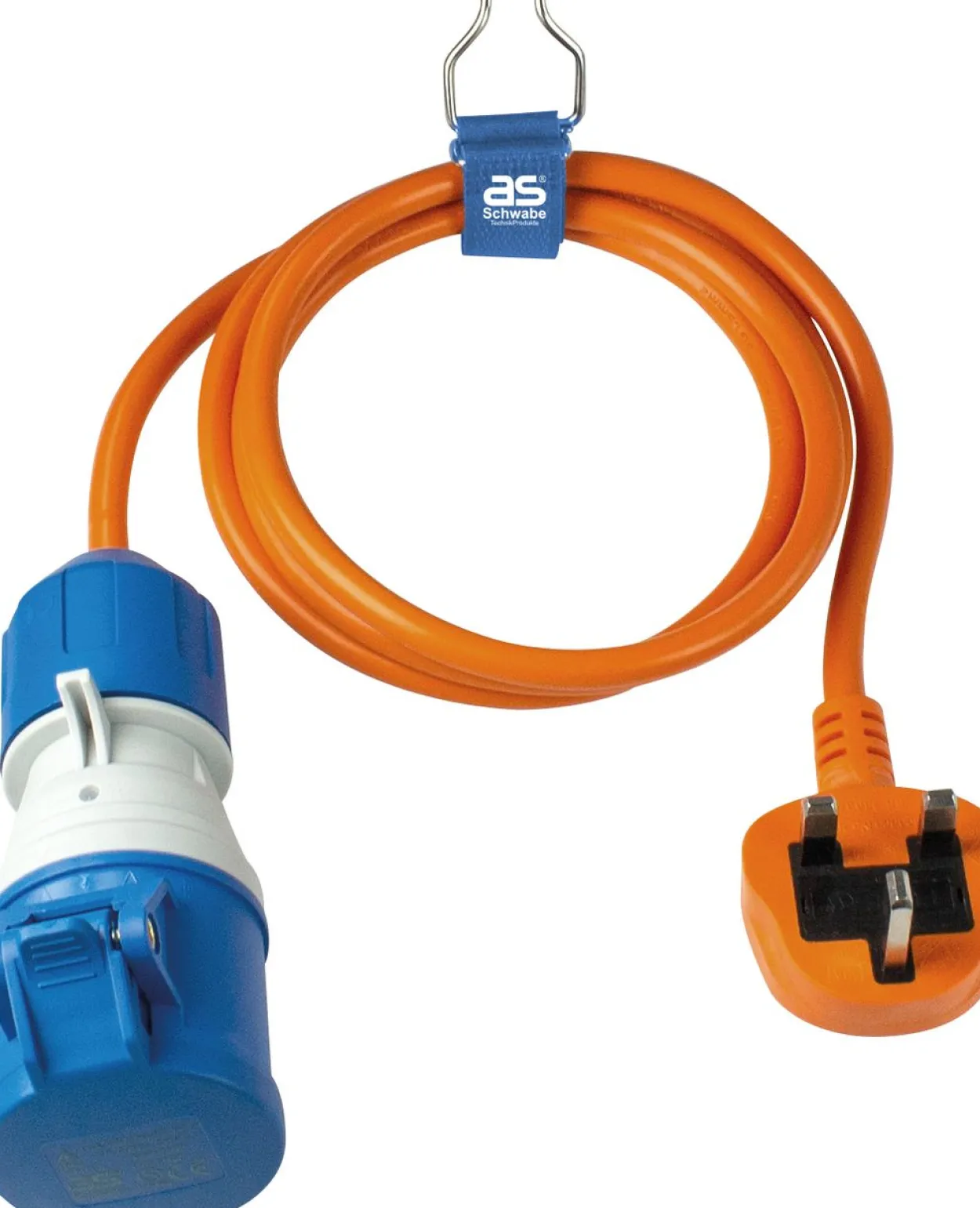 Adapterkabel 1,5 m British Standard BS1363 Typ G auf CEE Kupplung mit Spannungsanzeige, IP44