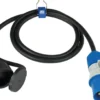 Adapterkabel 1,5 m CEE Stecker mit Spannungsanzeige auf Französiche NF Kupplung, Außenbereich IP44
