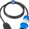 Adapterkabel 1,5 m CEE Stecker mit Spannungsanzeige auf italienische Steckdose Typ L , IP44