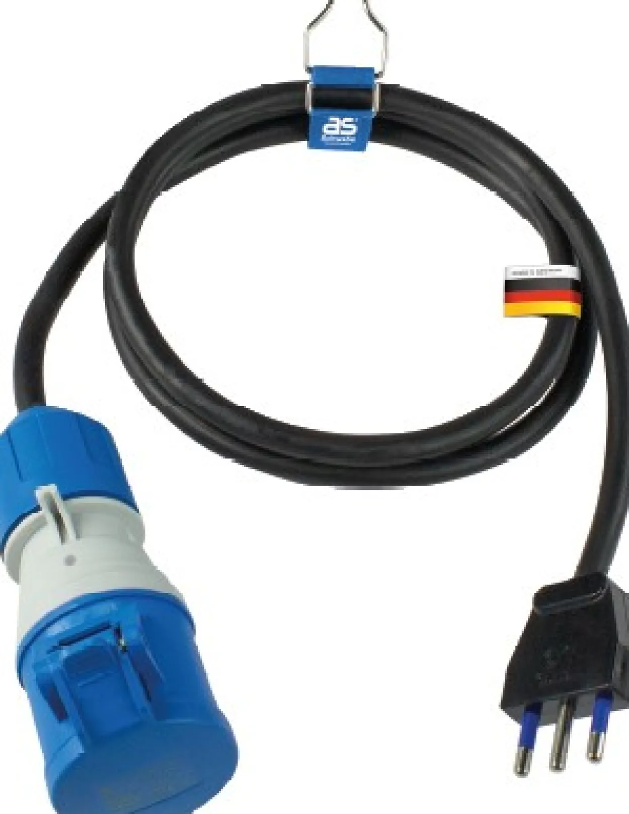 Adapterkabel 1,5m Italienischer Stecker Typ L auf CEE Kupplung mit Spannungsanzeige, IP44
