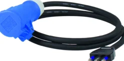 Adapterkabel 1,5m Italienischer Stecker Typ L auf CEE Kupplung mit Spannungsanzeige, IP44