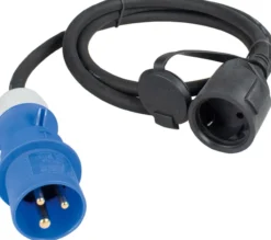 Adapterleitung 1,5 m Schukokupplung auf CEE Stecker 1,5 m, Außenbereich IP44