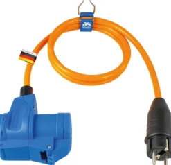 Adapterleitung 1,5 m Schukostecker auf CEE Kupplung mit Schukodose, Außenbereich IP44