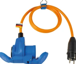 Adapterleitung 1,5 m Schukostecker auf CEE Kupplung mit Schukodose, Außenbereich IP44