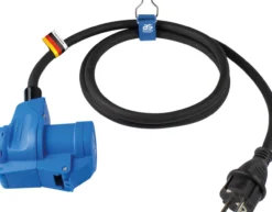 Adapterleitung 1,5 m Schukostecker auf CEE Kupplung mit Schukodose, Außenbereich IP44