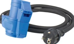 Adapterleitung 1,5 m Schukostecker auf CEE Kupplung mit Schukodose, Außenbereich IP44