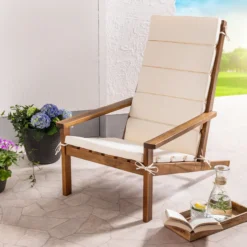 Adirondack Liegestuhl aus Akazie inkl. Kissenauflage