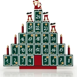 Adventskalender Holzpyramide 45,5 x 45 x 7cm mehrfarbig