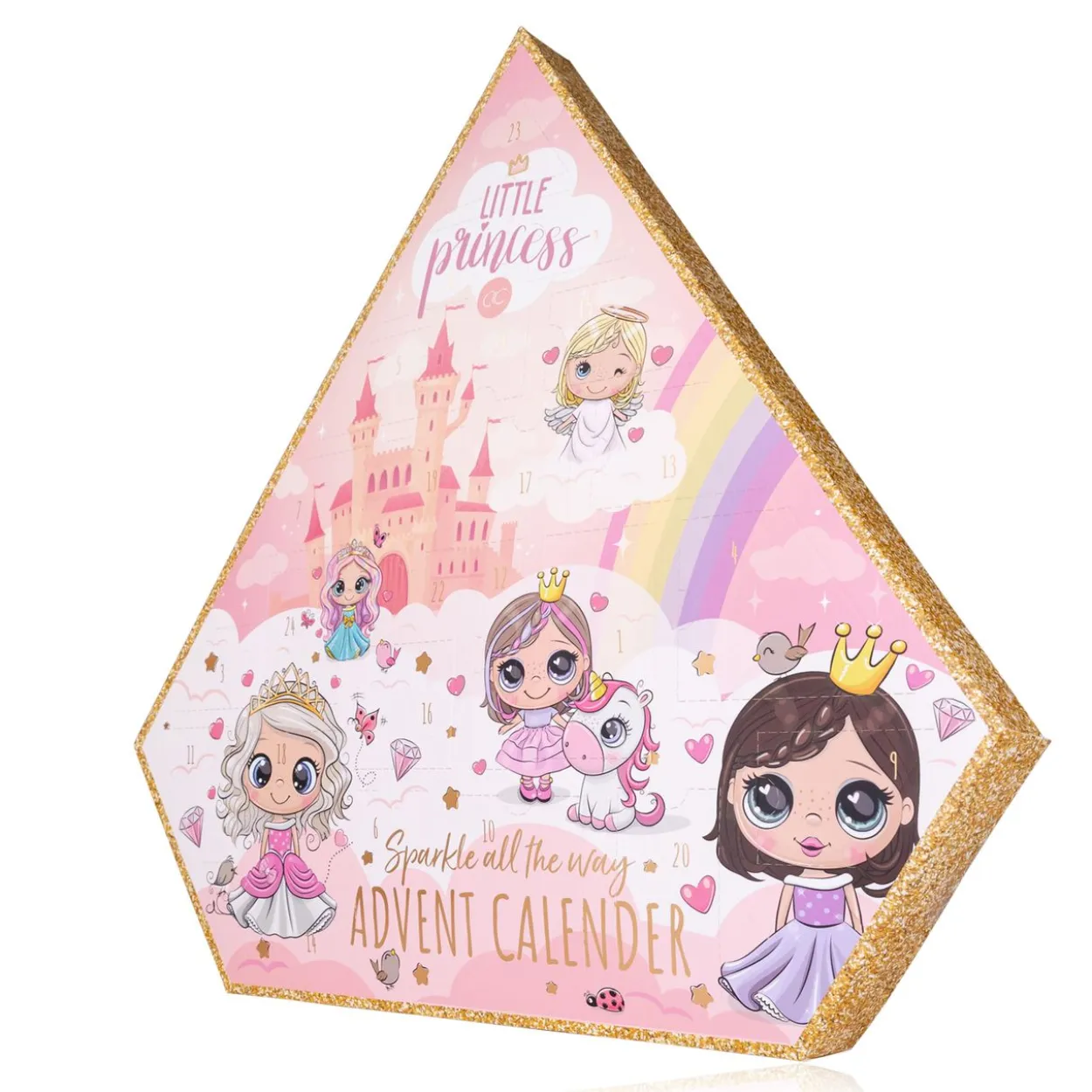 Adventskalender LITTLE PRINCESS in diamantförmiger Box