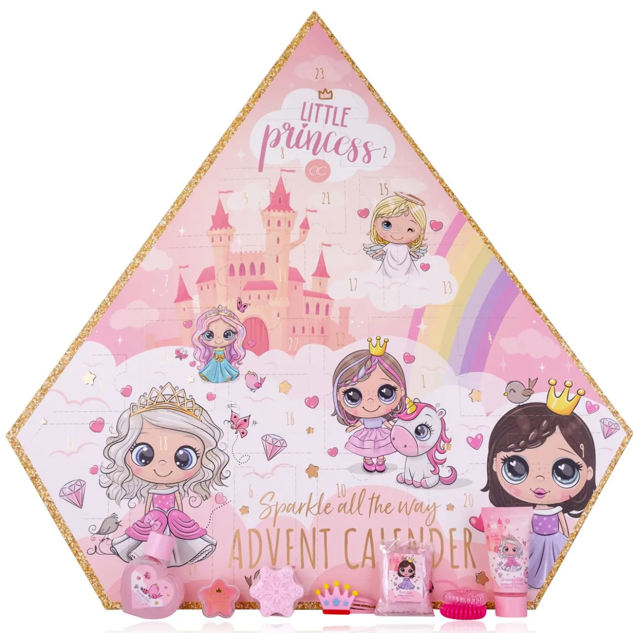 Adventskalender LITTLE PRINCESS in diamantförmiger Box