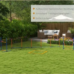 Agility Set Hunde, 4er-Set Hundetraining mit Höhenverstellbaren Agilityhürden