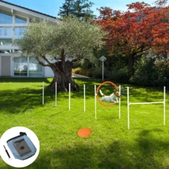 Agility Set Hunde, 5er-Set Hundetraining Steckhürdenset mit Tragetasche