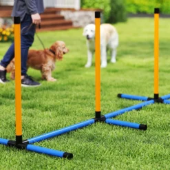 Agility Set Hunde 7-teilig Agility-Ausrüstung für Hundetraining Steckhürdenset