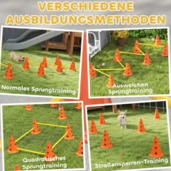 Agility Set Hunde 6-teiliges Agility-Ausrüstung für Hundetraining Steckhürdenset