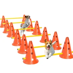 Agility Set Hunde 6-teiliges Agility-Ausrüstung für Hundetraining Steckhürdenset
