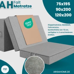 AH-Falt Klappmatratzen H3 15 cm– 3-teilige Faltmatratze, Gästematratze