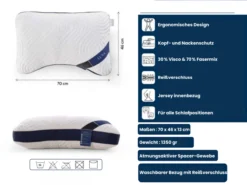 AH Luna Soft Komfortkissen mit Visco und Soft-Schaum – 70x46 cm