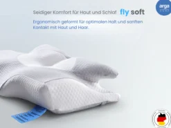 AH Visco 4D Fly Soft Nackenstützkissen aus Visco-Memory-Schaum – 64x38 cm