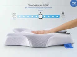 AH Visco 4D Fly Soft Nackenstützkissen aus Visco-Memory-Schaum – 64x38 cm