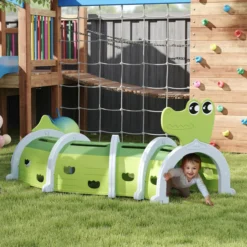 AIYAPLAY Krabbeltunnel für Kinder, Spieltunnel 194 cm, in Cartoon-Krokodil