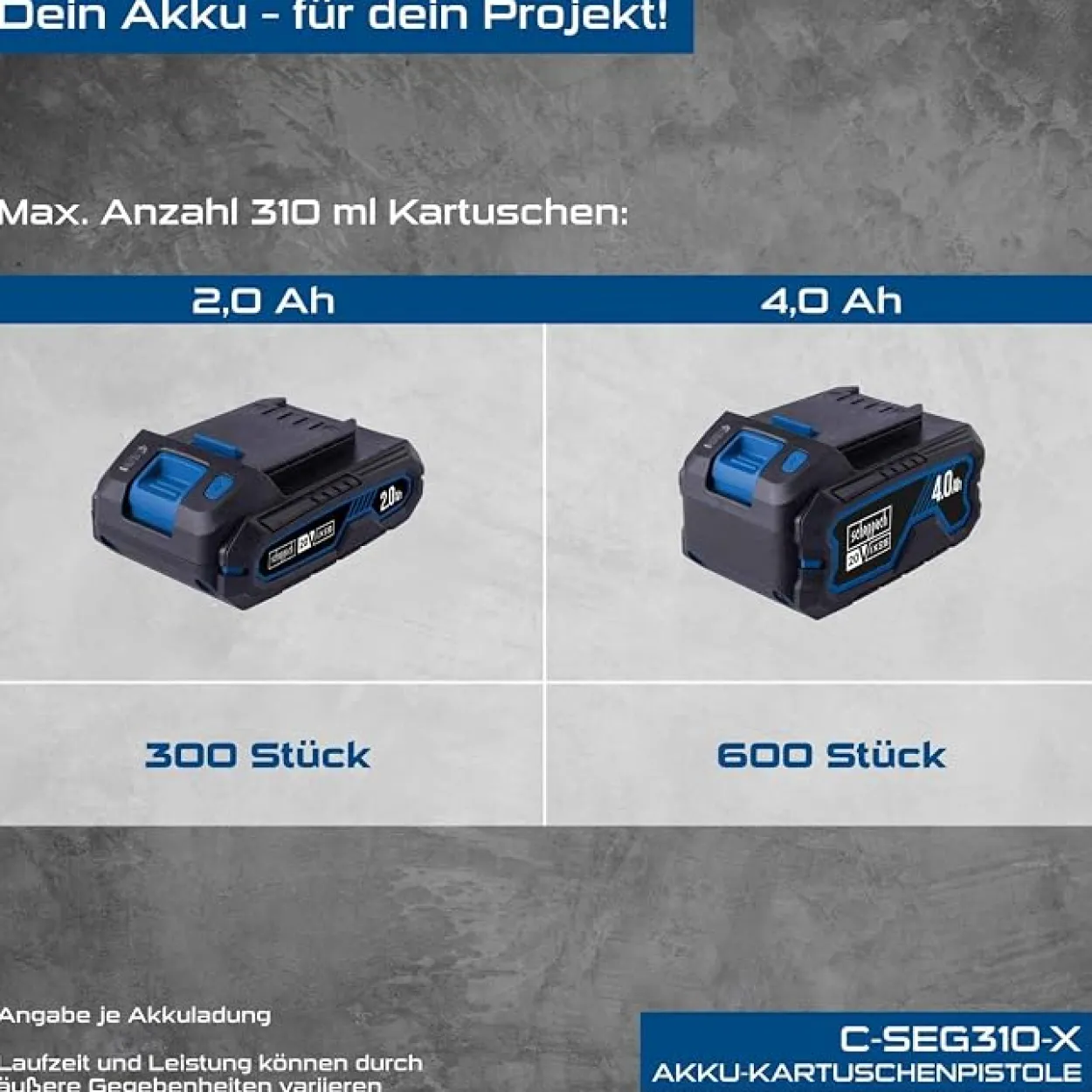 Akku Kartuschenpistole C-SEG310-X - Set S