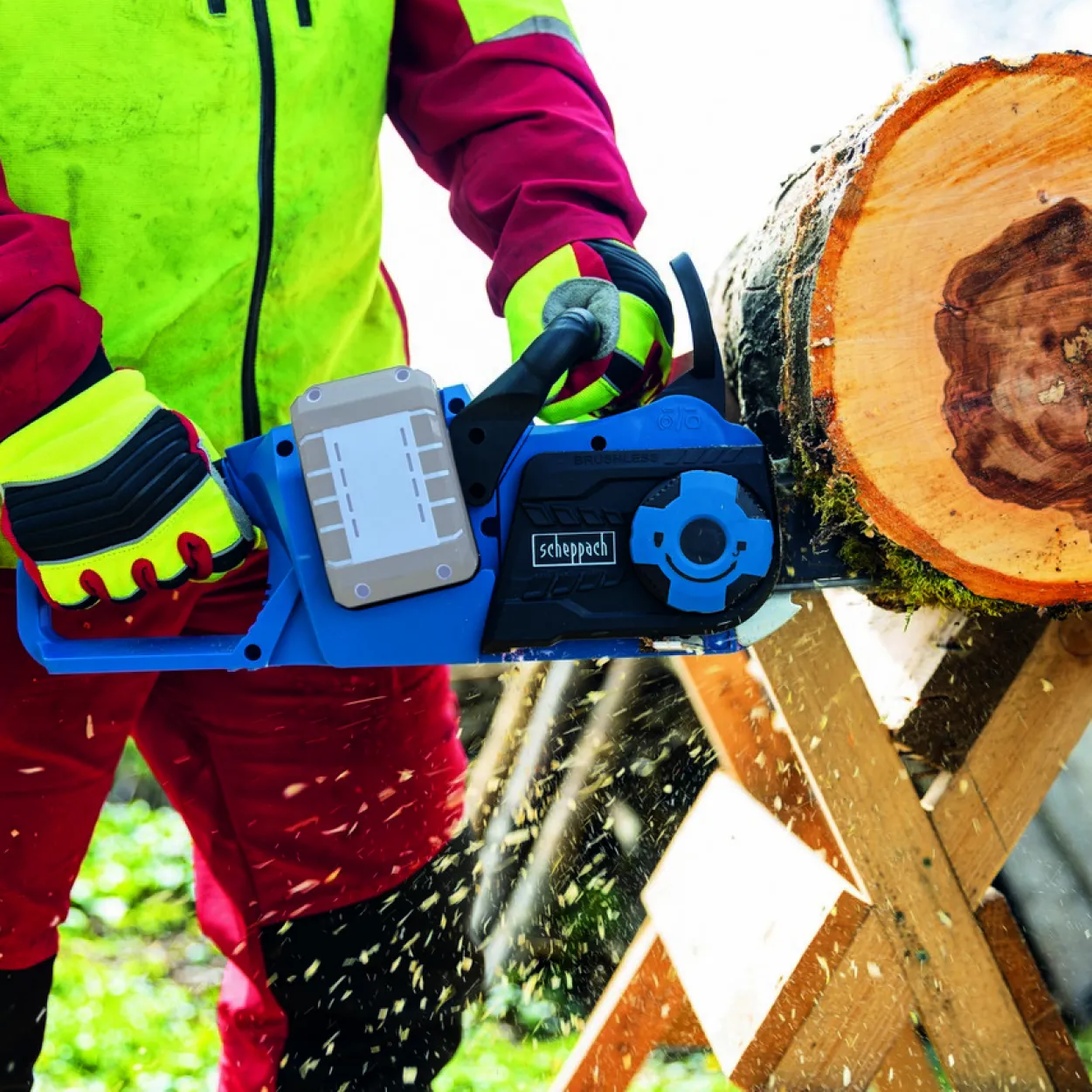 Akku-Kettensäge 40 V "brushless BC-CS355Duo-X – SET L2" Inklusive 2 x 20 V Akkus und Doppelladegerät
