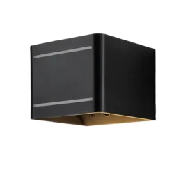 Akku-LED-Sensorwandleuchte, Schwarz - ca. 10 x 10 x 8 cm