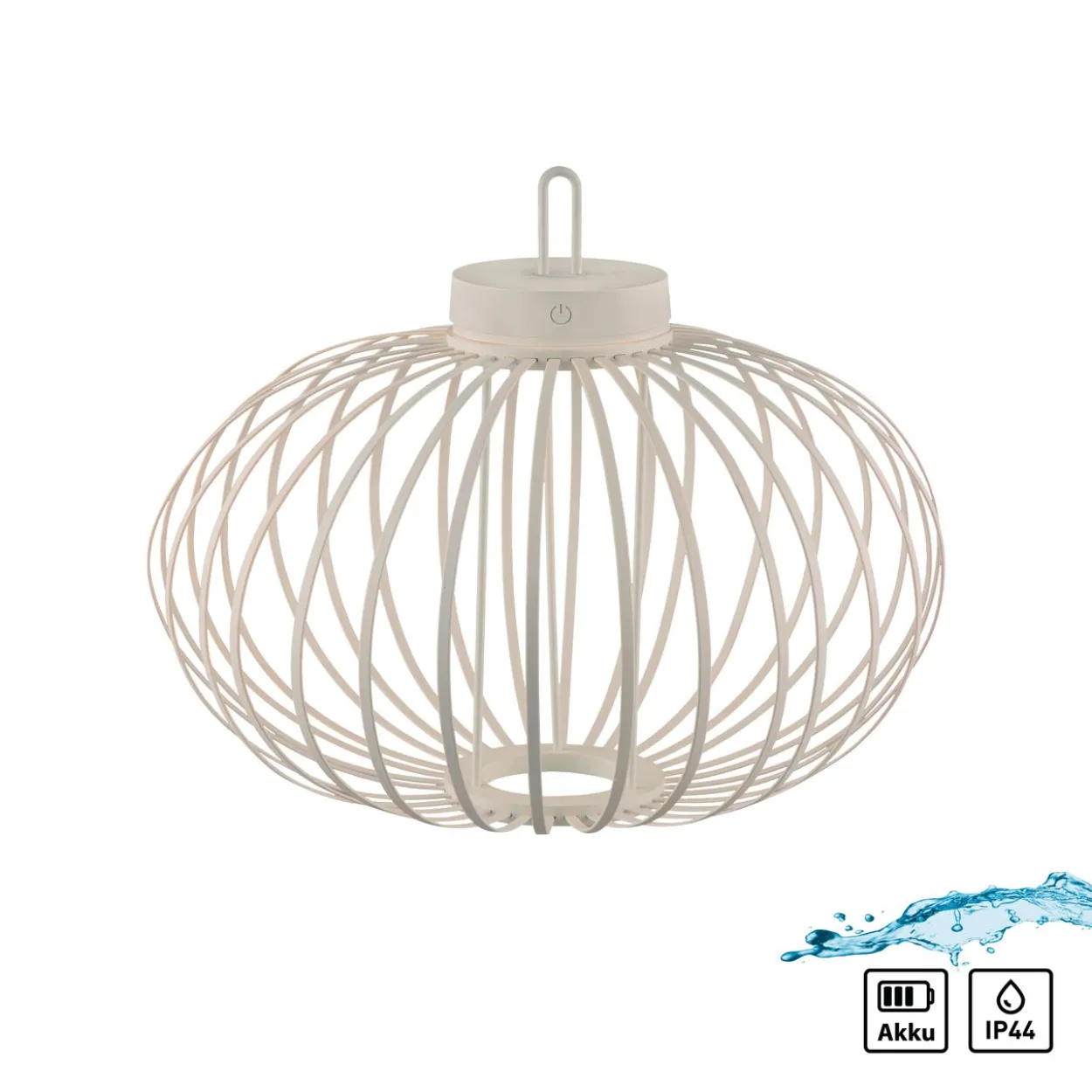 Akku Pendelleuchte AKUBA, 1x LED-Board/1,50Watt/2700Kelvin, IP44, Greige