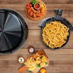 Alpina Heißluftfritteuse, 1400 Watt, 3,5 Liter, Scharz-Silber