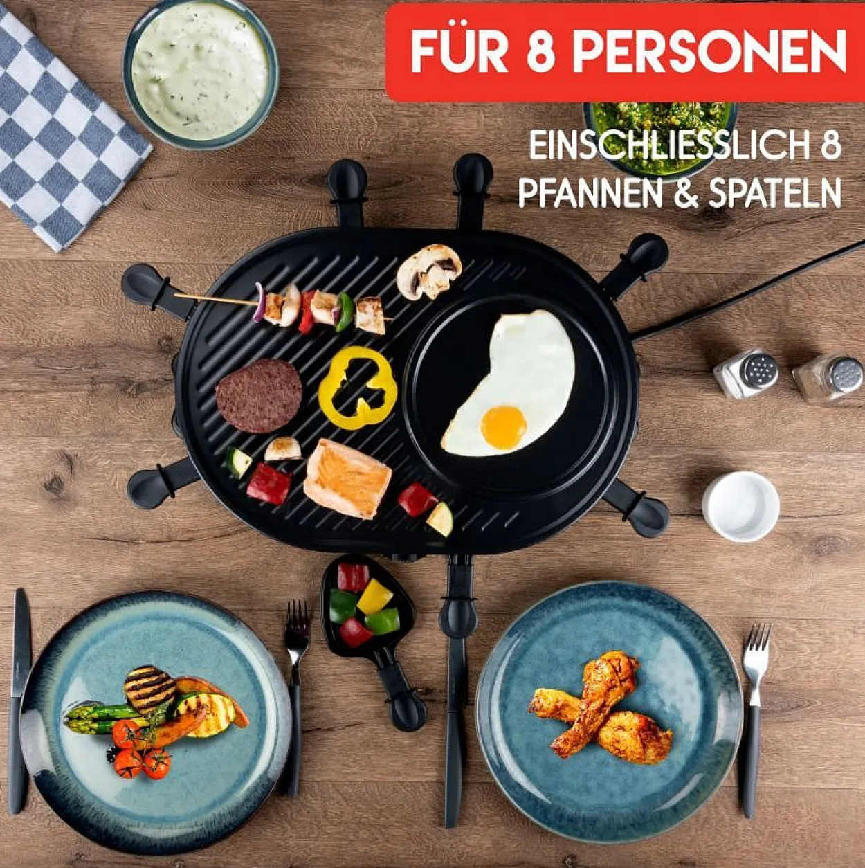 Alpina Raclettegrill, 1200 Watt, Schwarz